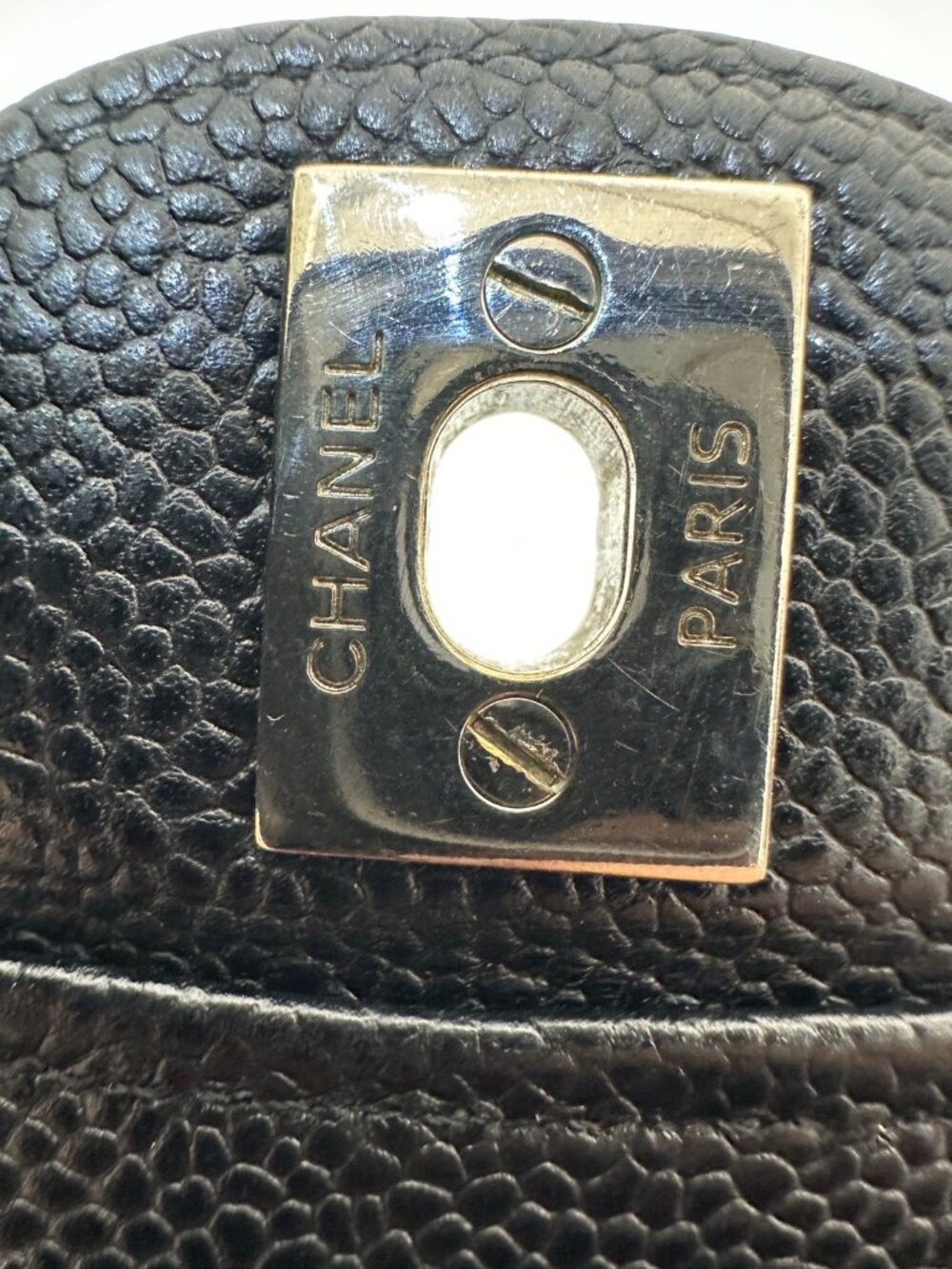 Authentic CHANEL Medium Classic Double Flap Bag Black Caviar Silver Hardware - Picture 8 of 16